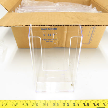 Uline S-18619 4 x 1 1/8 x 6 1/2" Plastic Acrylic Brochure Pamphlet Holder Lot/10