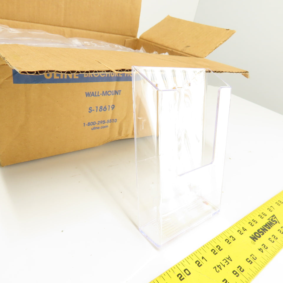 Uline S-18619 4 x 1 1/8 x 6 1/2" Plastic Acrylic Brochure Pamphlet Holder Lot/10