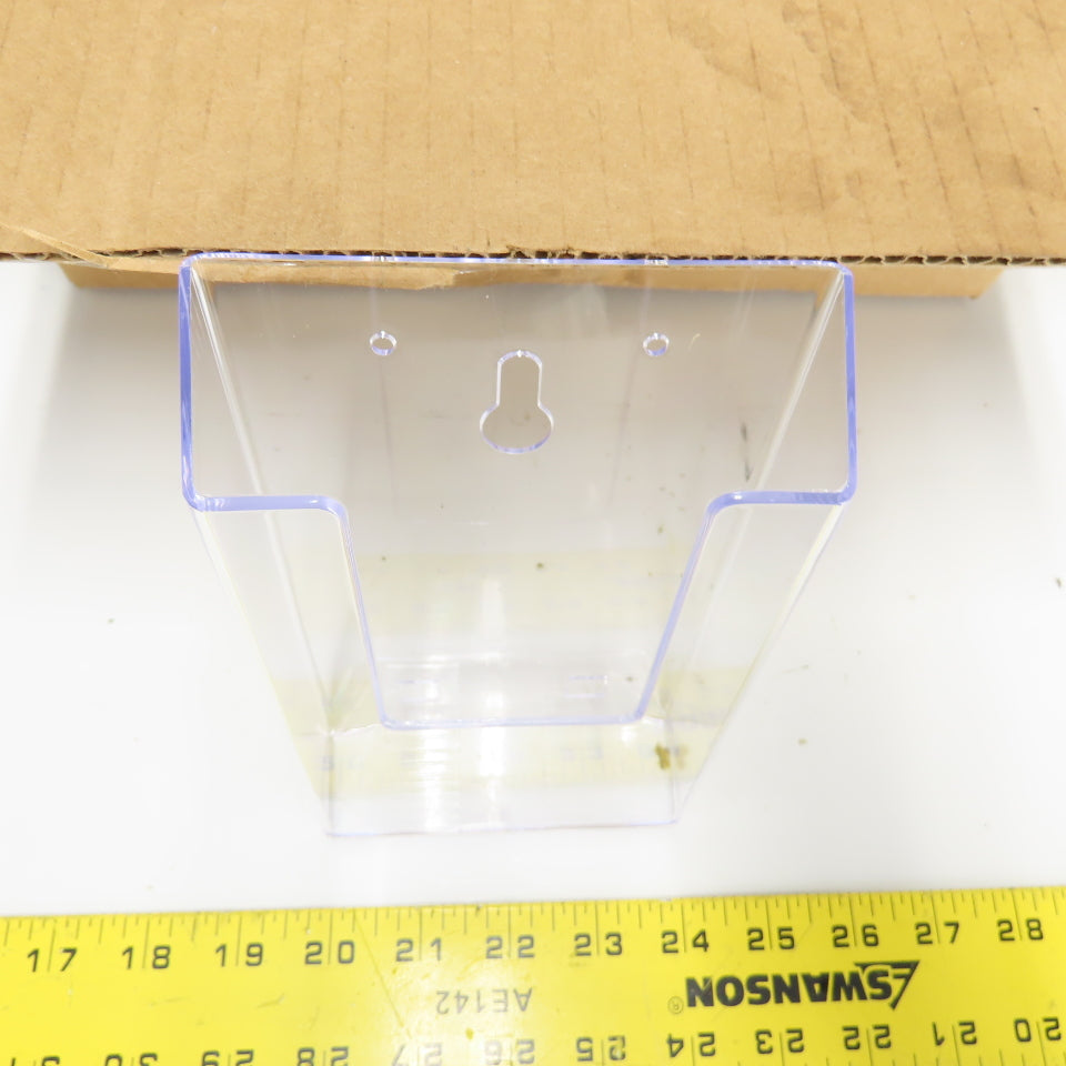 Uline S-18619 4 x 1 1/8 x 6 1/2" Plastic Acrylic Brochure Pamphlet Holder Lot/10