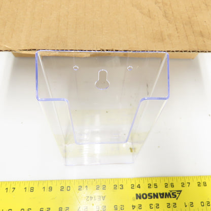 Uline S-18619 4 x 1 1/8 x 6 1/2" Plastic Acrylic Brochure Pamphlet Holder Lot/10