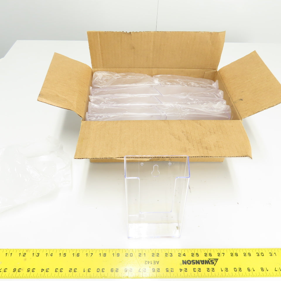Uline S-18619 4 x 1 1/8 x 6 1/2" Plastic Acrylic Brochure Pamphlet Holder Lot/10