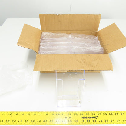 Uline S-18619 4 x 1 1/8 x 6 1/2" Plastic Acrylic Brochure Pamphlet Holder Lot/10