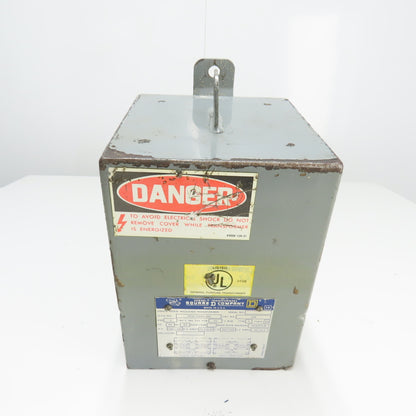 Square D 11551-12645-001 3KVA Transformer 240/480V Pri 120/240V Sec 1Ph Tested
