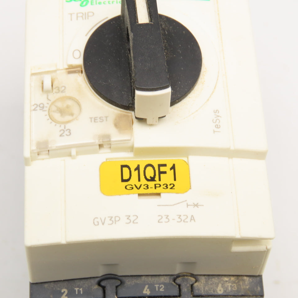 Schneider GV3P 32 600V 25Hp Manual Motor Starter 23-32A Overload Trip