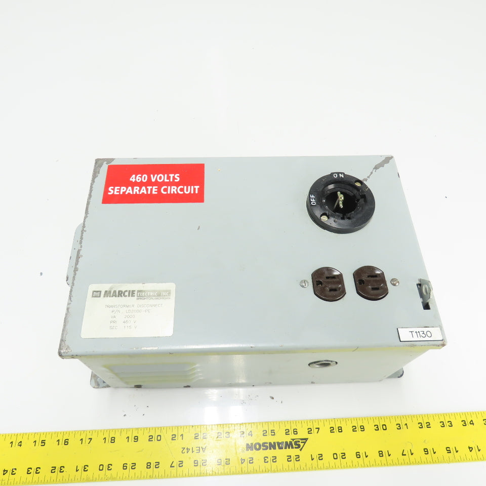 Marcie LD2000-PE 2000VA Stepdown Transformer Disconnect 460V Pri 115V Sec