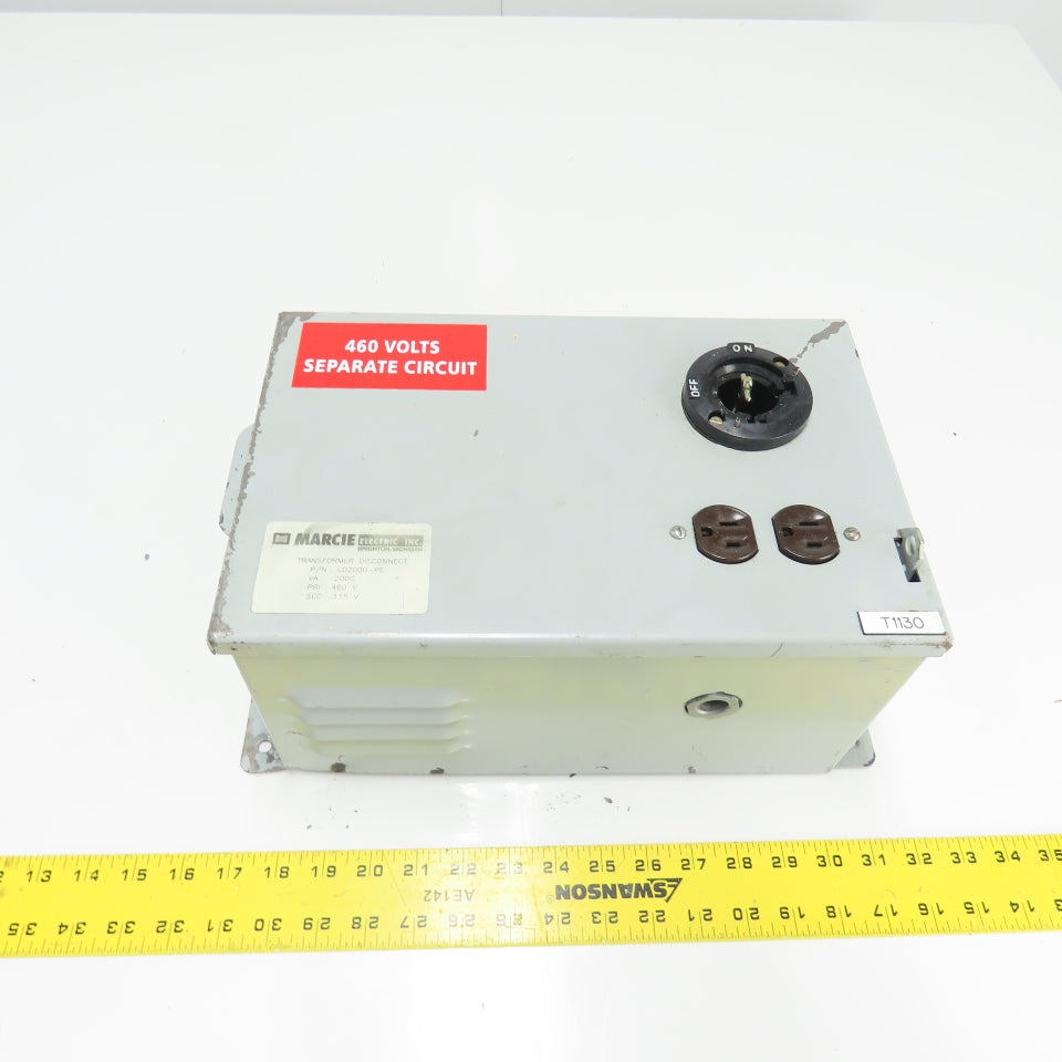 Marcie LD2000-PE 2000VA Stepdown Transformer Disconnect 460V Pri 115V Sec