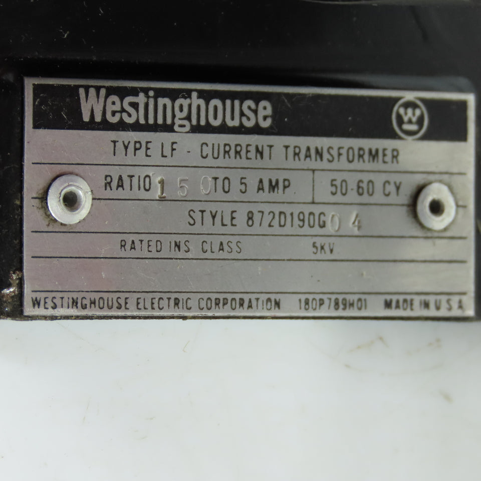 Westinghouse Type LF 872D190G04 Current Transformer 150:5A 50-60Hz 5kV