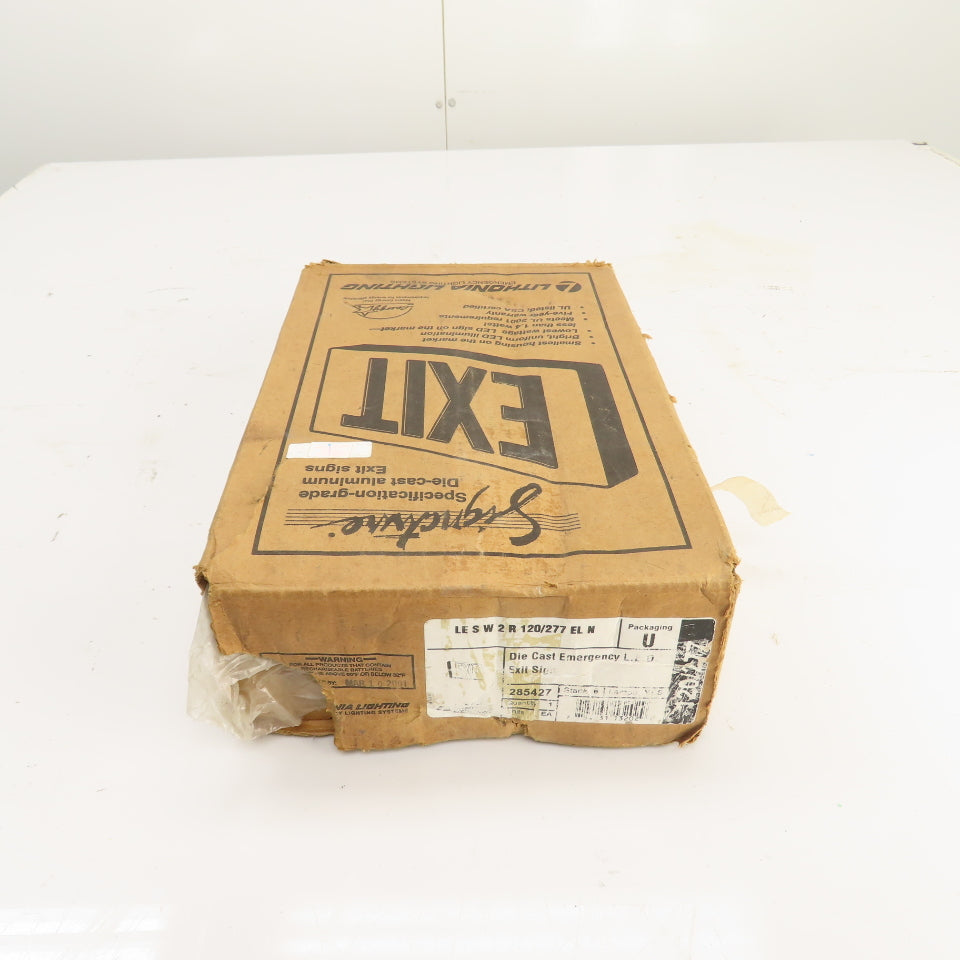 Lithonia LESW2R120/277ELN LED Emergency Exit Sign Die-Cast Aluminum 120/277V