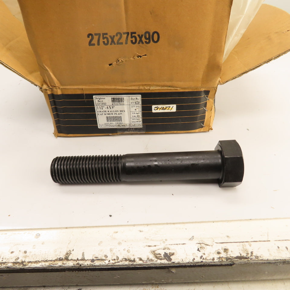 Brighton Best 451070-6 Grade 8 Alloy Hex Cap Screws 1-1/2" - 6 x 9" (6 pieces)