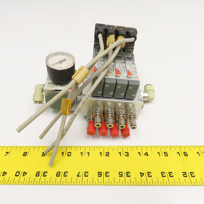 Camozzi EN530-16-PN3 2 Position Solenoid Valve Bank Manifold Assembly 24VDC