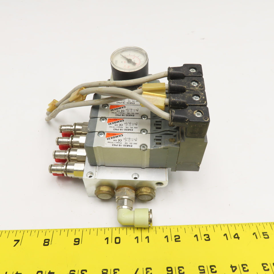 Camozzi EN530-16-PN3 2 Position Solenoid Valve Bank Manifold Assembly 24VDC