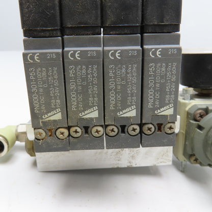 Camozzi EN530-16-PN3 2 Position Solenoid Valve Bank Manifold Assembly 24VDC
