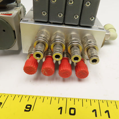 Camozzi EN530-16-PN3 2 Position Solenoid Valve Bank Manifold Assembly 24VDC