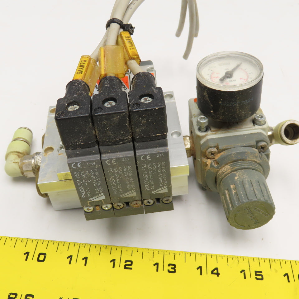 Camozzi EN530-16-PN3 2 Position Solenoid Valve Bank Manifold Assembly 24VDC