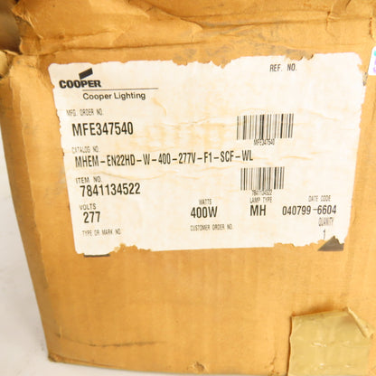 Cooper MHEM-EN22HD-W-400-277V-F1-SCF-WL HID Fixture 400W 277V Metal Halide