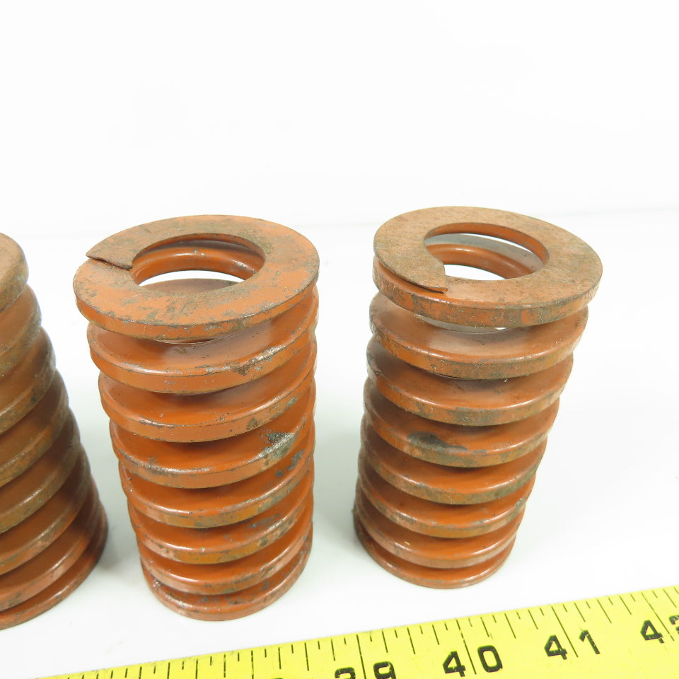 1-15/16" OD x 1" ID Flat Wire Compression Orange Die Spring 3-1/2" OAL Lot Of 5