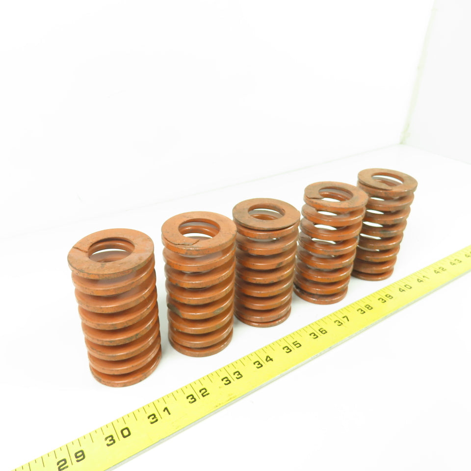 1-15/16" OD x 1" ID Flat Wire Compression Orange Die Spring 3-1/2" OAL Lot Of 5