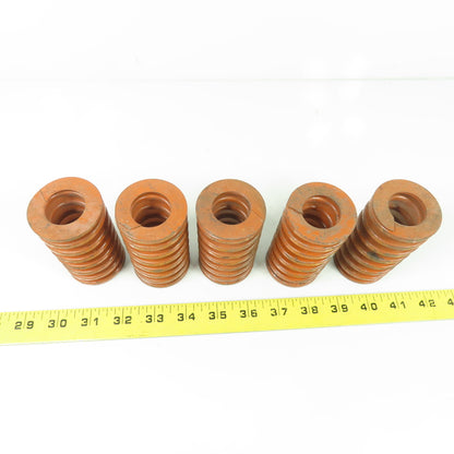 1-15/16" OD x 1" ID Flat Wire Compression Orange Die Spring 3-1/2" OAL Lot Of 5