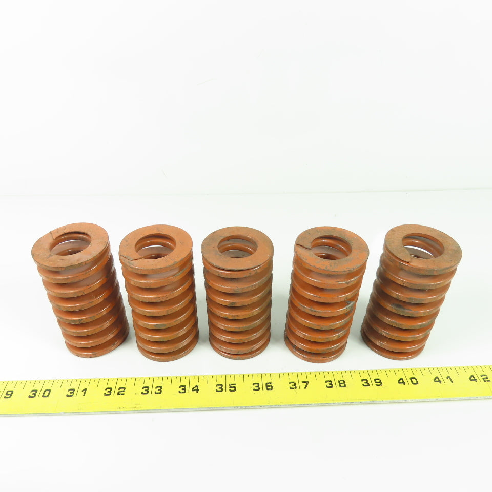 1-15/16" OD x 1" ID Flat Wire Compression Orange Die Spring 3-1/2" OAL Lot Of 5