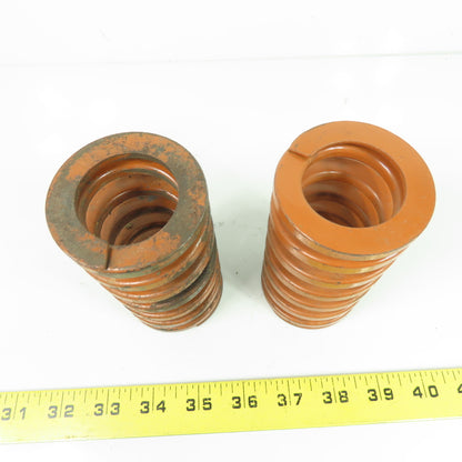 2-1/2" OD x 1-1/2" ID Flat Wire Compression Orange Die Spring 4-1/2" OAL Lot/2