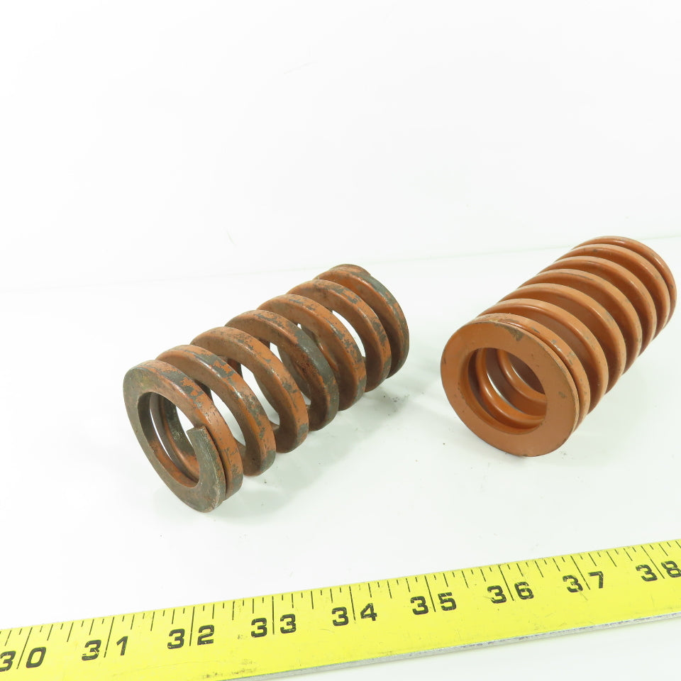 2-1/2" OD x 1-1/2" ID Flat Wire Compression Orange Die Spring 4-1/2" OAL Lot/2