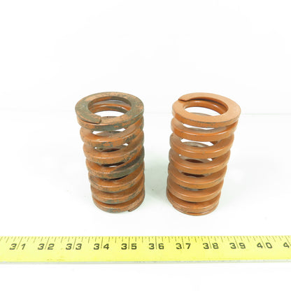 2-1/2" OD x 1-1/2" ID Flat Wire Compression Orange Die Spring 4-1/2" OAL Lot/2