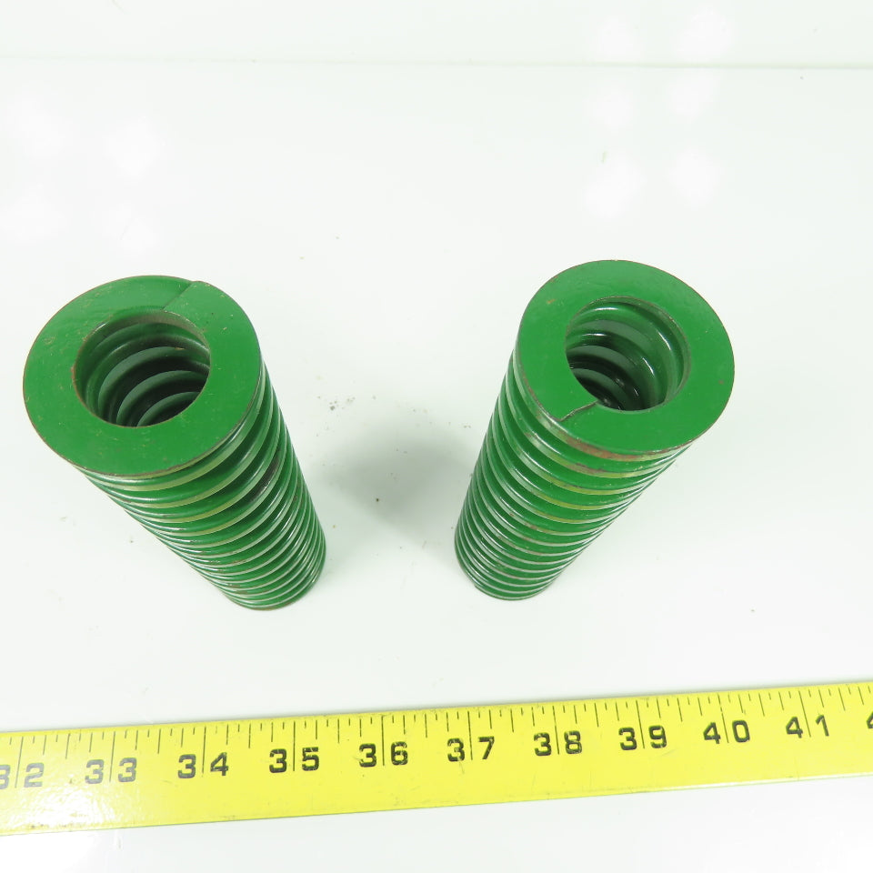1-1/2" OD x 13/16" ID Flat Wire Compression Green Die Spring 5" OAL Lot/2