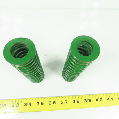 1-1/2" OD x 13/16" ID Flat Wire Compression Green Die Spring 5" OAL Lot/2