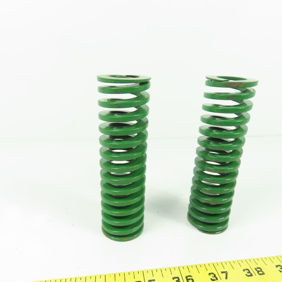 1-1/2" OD x 13/16" ID Flat Wire Compression Green Die Spring 5" OAL Lot/2