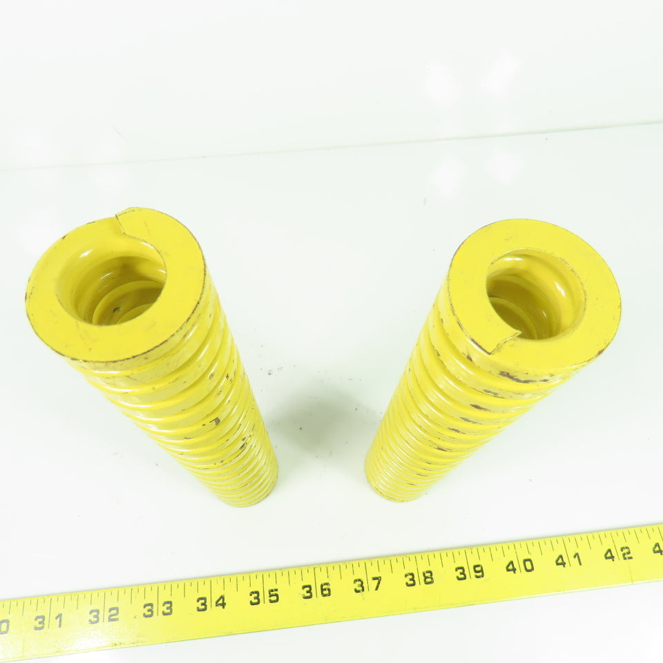 1-1/2" OD x 13/16" ID Flat Wire Compression Yellow Die Spring 8" OAL Lot/2