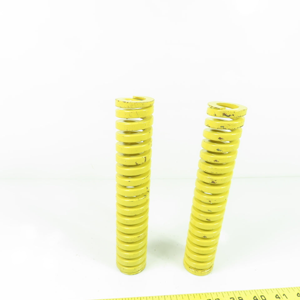 1-1/2" OD x 13/16" ID Flat Wire Compression Yellow Die Spring 8" OAL Lot/2