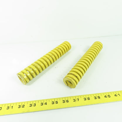 1-1/2" OD x 13/16" ID Flat Wire Compression Yellow Die Spring 8" OAL Lot/2