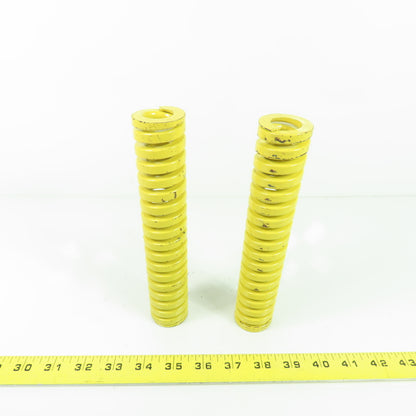 1-1/2" OD x 13/16" ID Flat Wire Compression Yellow Die Spring 8" OAL Lot/2