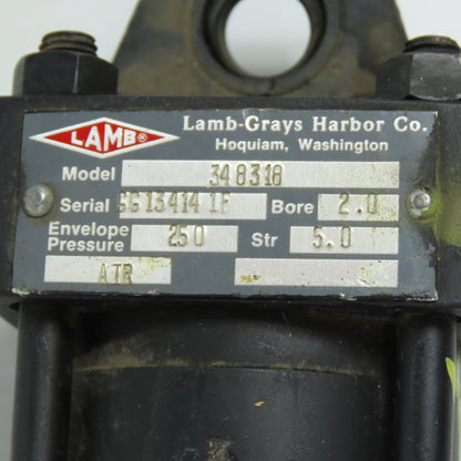 Lamb 348318 Double Acting Air Cylinder 2.5" Bore 5.0" Stroke 250 PSI