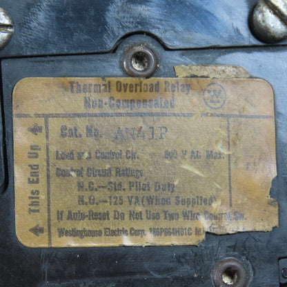 Westinghouse AN41P Thermal Overload Relay