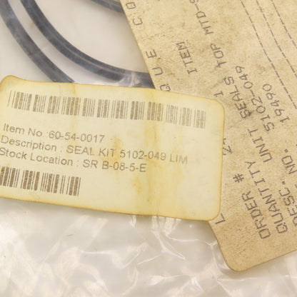 Limitorque Corp. 5102-49 Unit Seals For Top MTD-SMC Actuator
