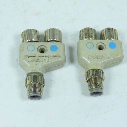 Omron XS2R-D426-81 Cable Junction Block M12 Connectors Lot Of 2