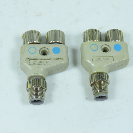 Omron XS2R-D426-81 Cable Junction Block M12 Connectors Lot Of 2