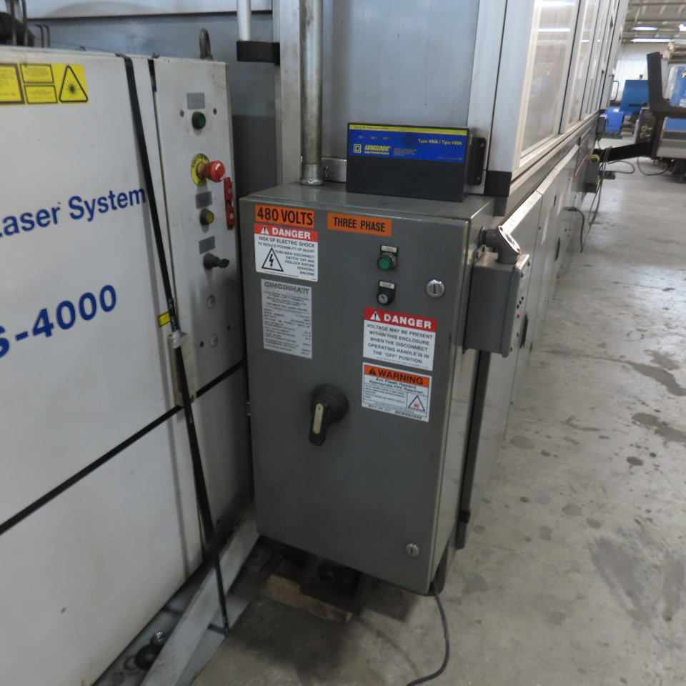 Cincinnati CL-940 CNC Fiber Laser Cutter 6' x 12' Table 460V 3Ph 4000Watt 2012