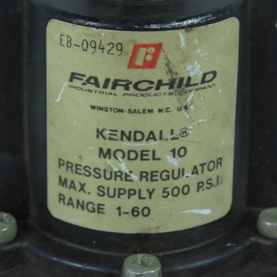 Fairchild EB-09429 Model 10 Kendall Pressure Regulator 500 PSI Range 1-60