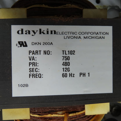Daykin LTFS-13 750VA Transformer 480V to 120V w/ Disconnect