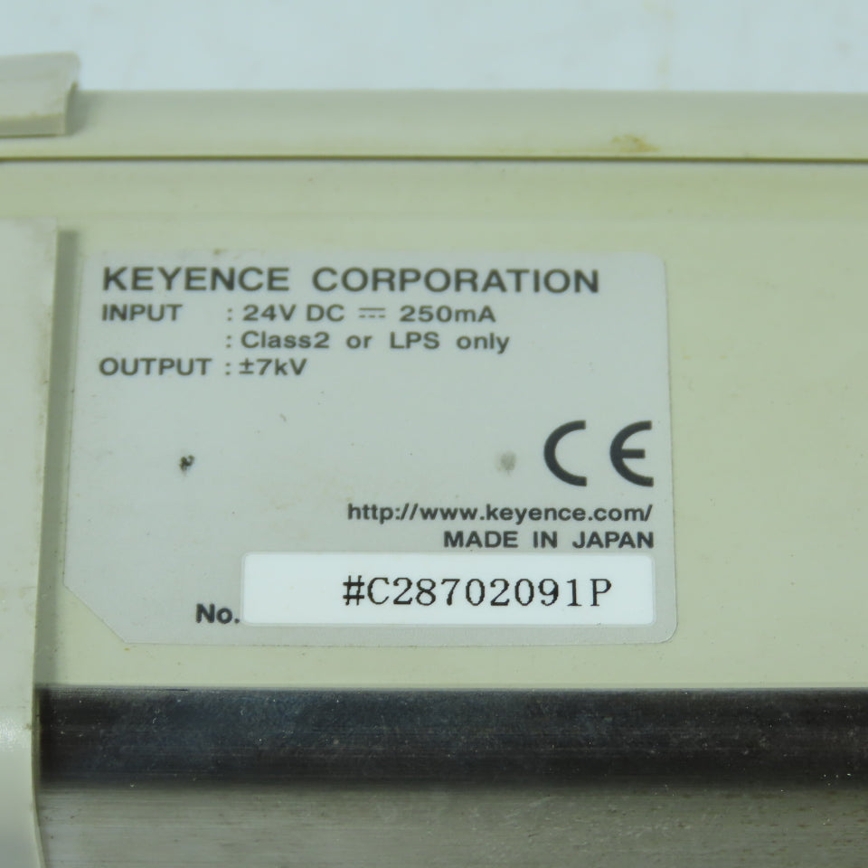 Keyence SJ-R036A Static Eliminator Ionizer Bar 24VDC