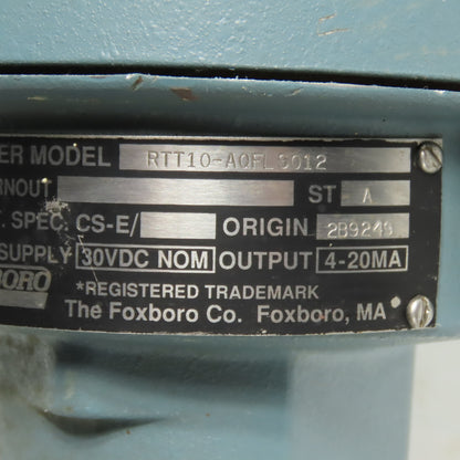 Foxboro RTT10-AQFLS012 Temperature Transmitter 0-150 Deg F 30 VDC 4-20mA Output