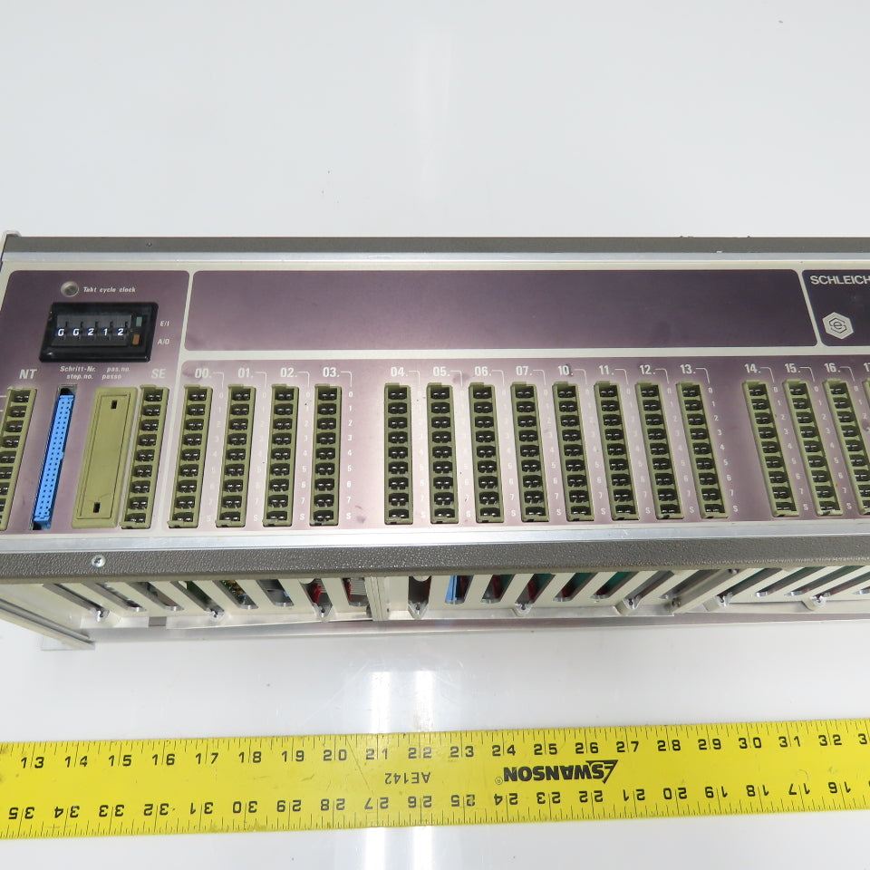 Schleicher PDPS 20 PLC Rack Chassis W/ Cards