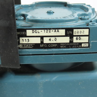 Gast D0L-122-AA Vacuum Pump 4.0A 115V 1Ph 60Hz