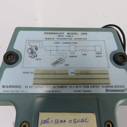 Rosemount Model 268 Remote Transmitter Interface