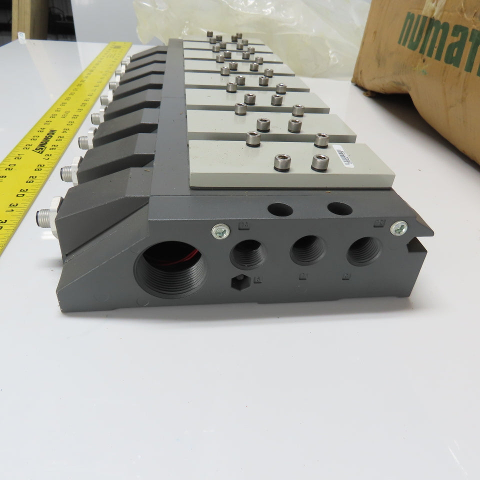 Numatics 01389-08 8-Station Pneumatic Valve Block Manifold Assembly
