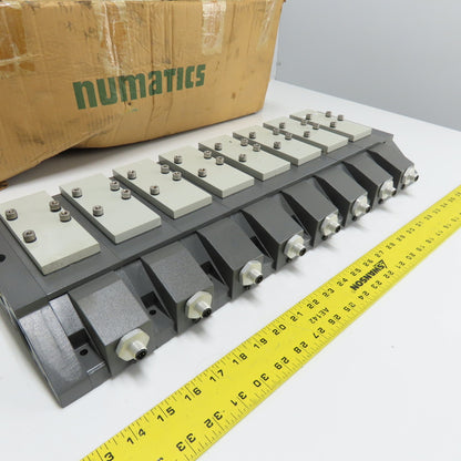 Numatics 01389-08 8-Station Pneumatic Valve Block Manifold Assembly