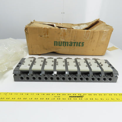 Numatics 01389-08 8-Station Pneumatic Valve Block Manifold Assembly