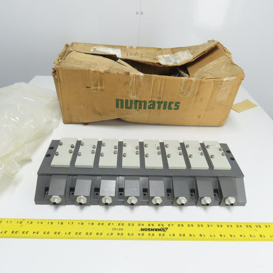 Numatics 01389-08 8-Station Pneumatic Valve Block Manifold Assembly